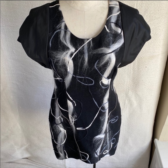 Anthropologie S Textured Swirl Art Punk Mini Dress - Picture 4 of 8